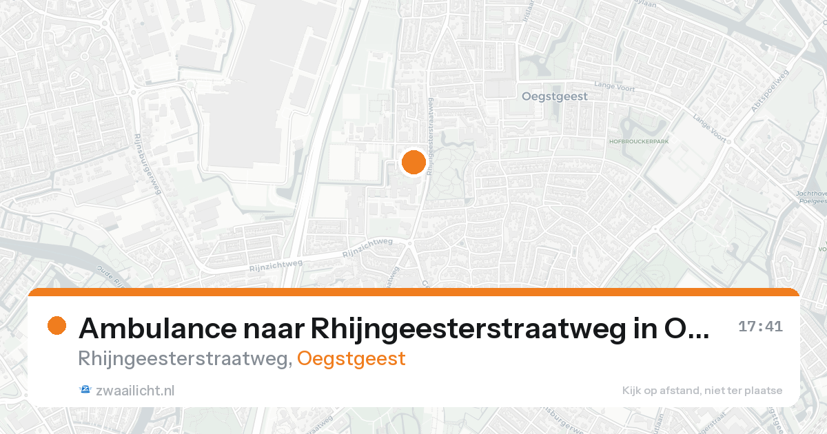 Ambulance naar Rhijngeesterstraatweg in Oegstgeest — 17 aug 2026