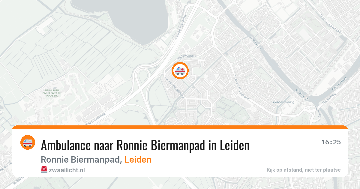 Ambulance naar Ronnie Biermanpad in Leiden — 30 jul 2026