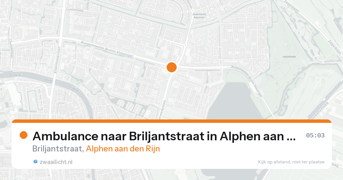 Ambulance naar Briljantstraat in Alphen aan den Rijn — 17 aug 2026