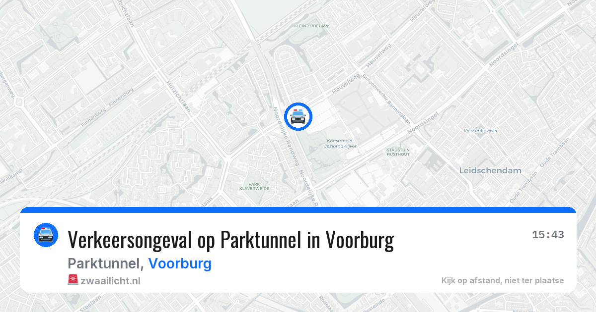 Verkeersongeval op Parktunnel in Voorburg — 28 jun 2026