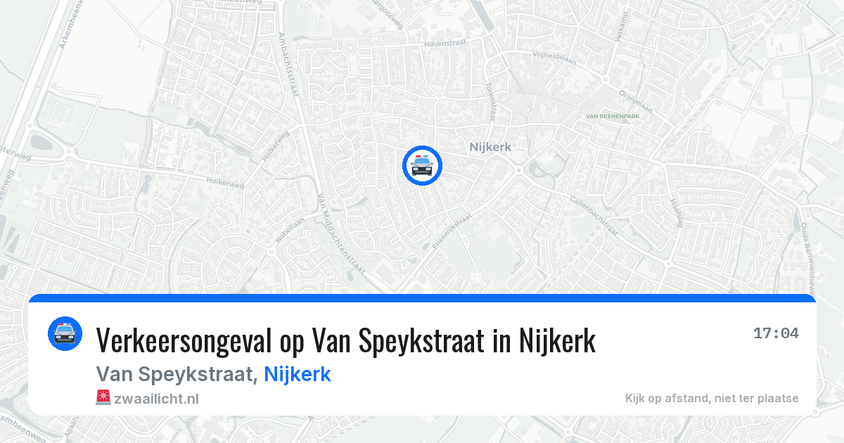 Verkeersongeval op Van Speykstraat in Nijkerk — 26 mrt 2026