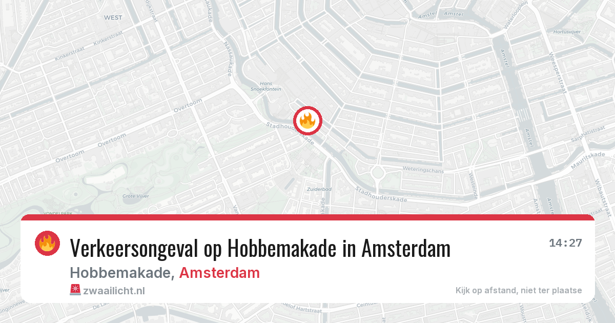 Verkeersongeval op Hobbemakade in Amsterdam — 18 mei 2026
