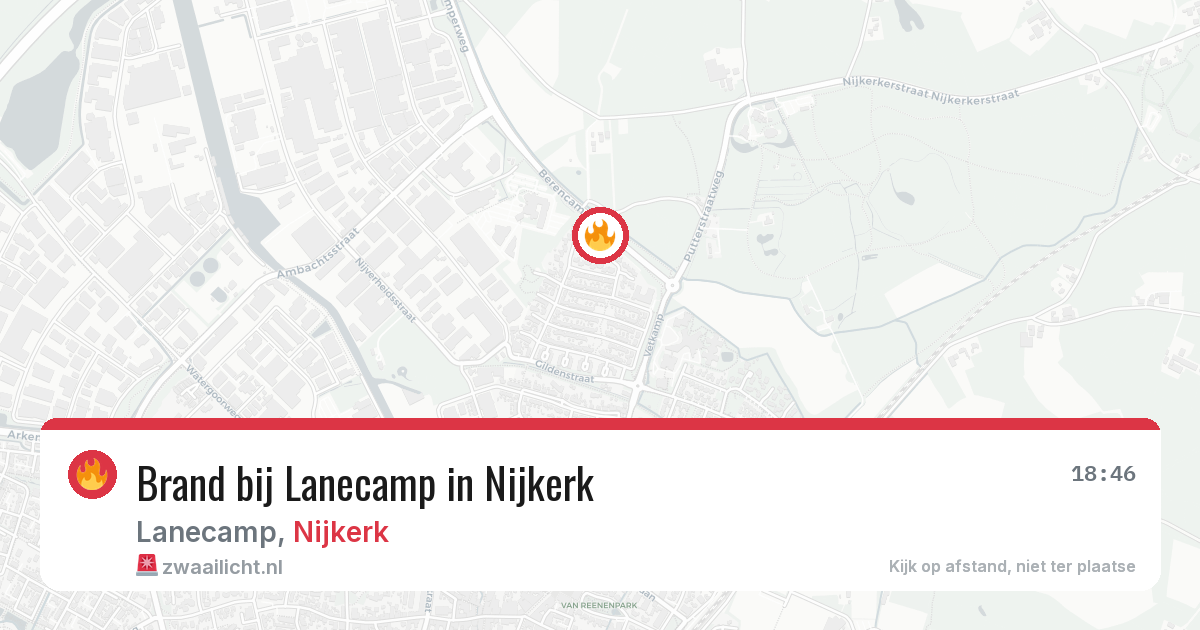 Brand bij Lanecamp in Nijkerk — 20 jun 2026