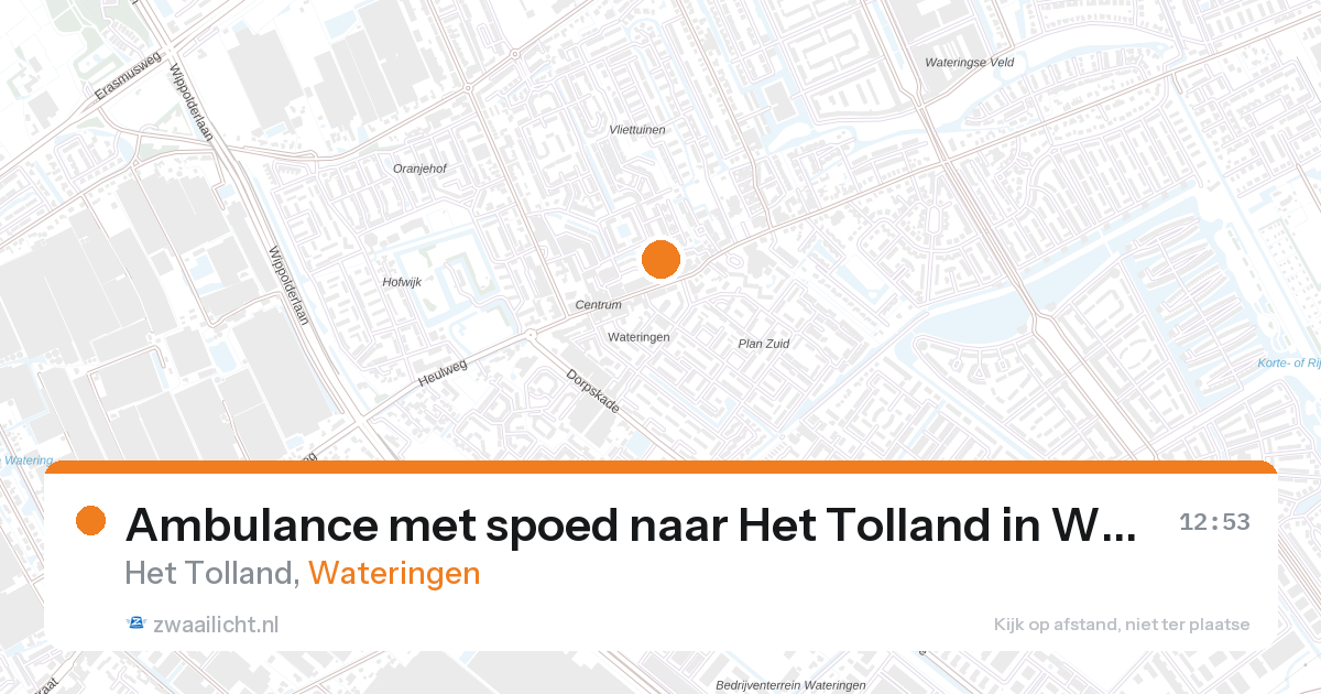 Ambulance met spoed naar Het Tolland in Wateringen — 28 aug 2026