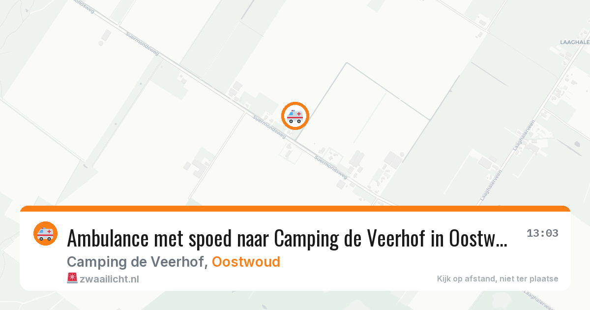 Ambulance met spoed naar Camping de Veerhof in Oostwoud — 5 jun 2026