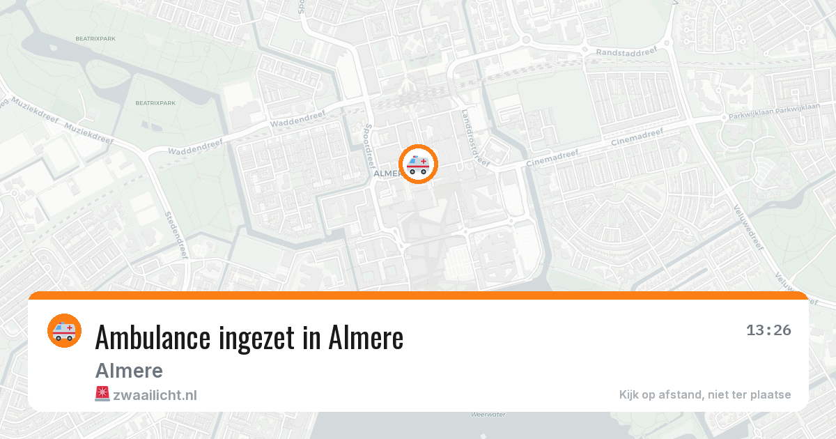 Ambulance ingezet in Almere — 16 mrt 2026