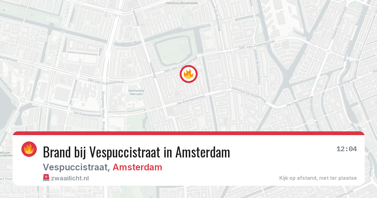 Brand bij Vespuccistraat in Amsterdam — 3 jul 2026