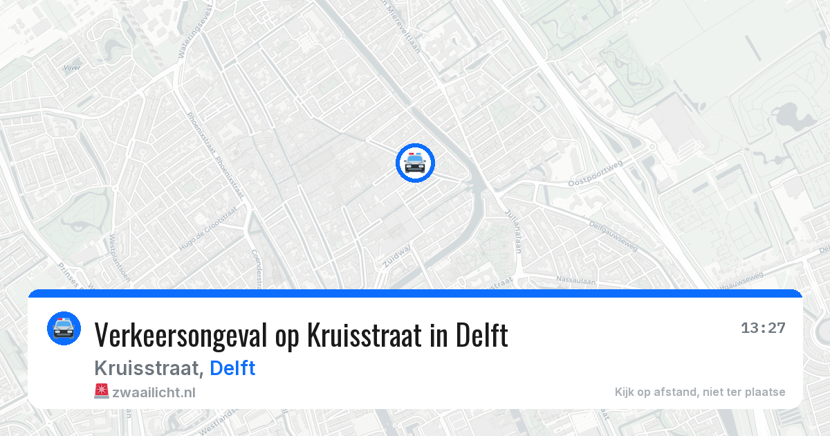 Verkeersongeval op Kruisstraat in Delft — 18 apr 2026