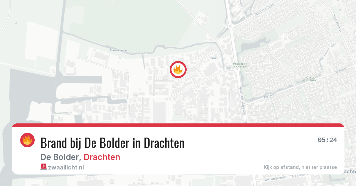 Brand bij De Bolder in Drachten — 13 jul 2026