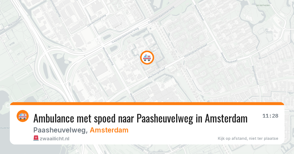 Ambulance met spoed naar Paasheuvelweg in Amsterdam — 25 jun 2026