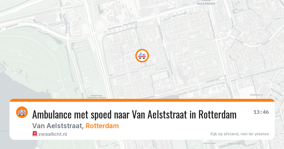 Ambulance met spoed naar Van Aelststraat in Rotterdam — 19 jun 2026