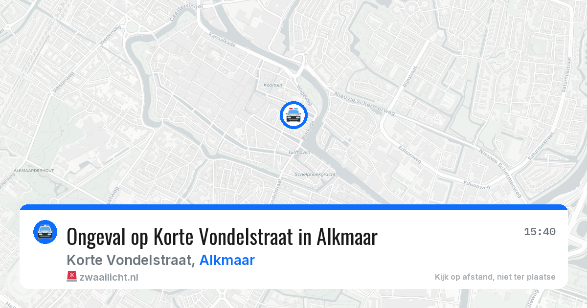 Ongeval op Korte Vondelstraat in Alkmaar — 5 aug 2026