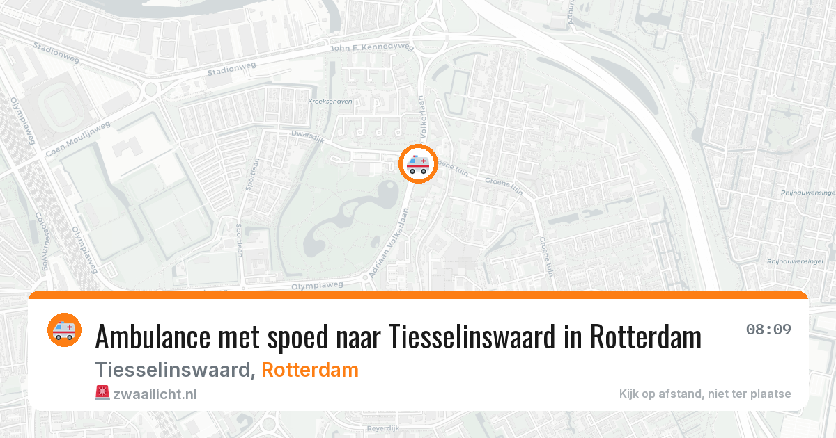 Ambulance met spoed naar Tiesselinswaard in Rotterdam — 28 jul 2026