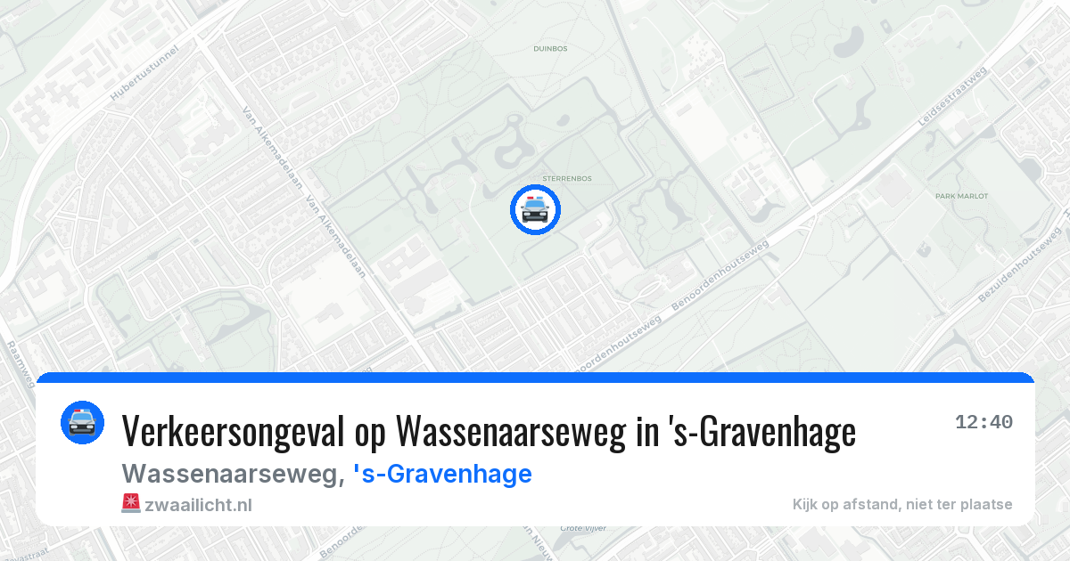 Verkeersongeval op Wassenaarseweg in 's-Gravenhage — 21 jul 2026