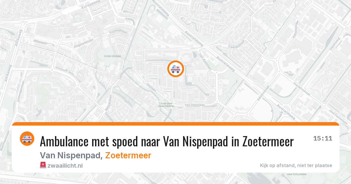 Ambulance met spoed naar Van Nispenpad in Zoetermeer — 9 aug 2026
