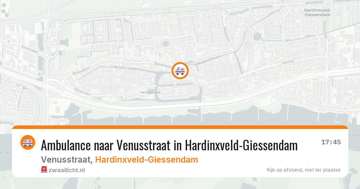 Ambulance naar Venusstraat in Hardinxveld-Giessendam — 30 mrt 2026