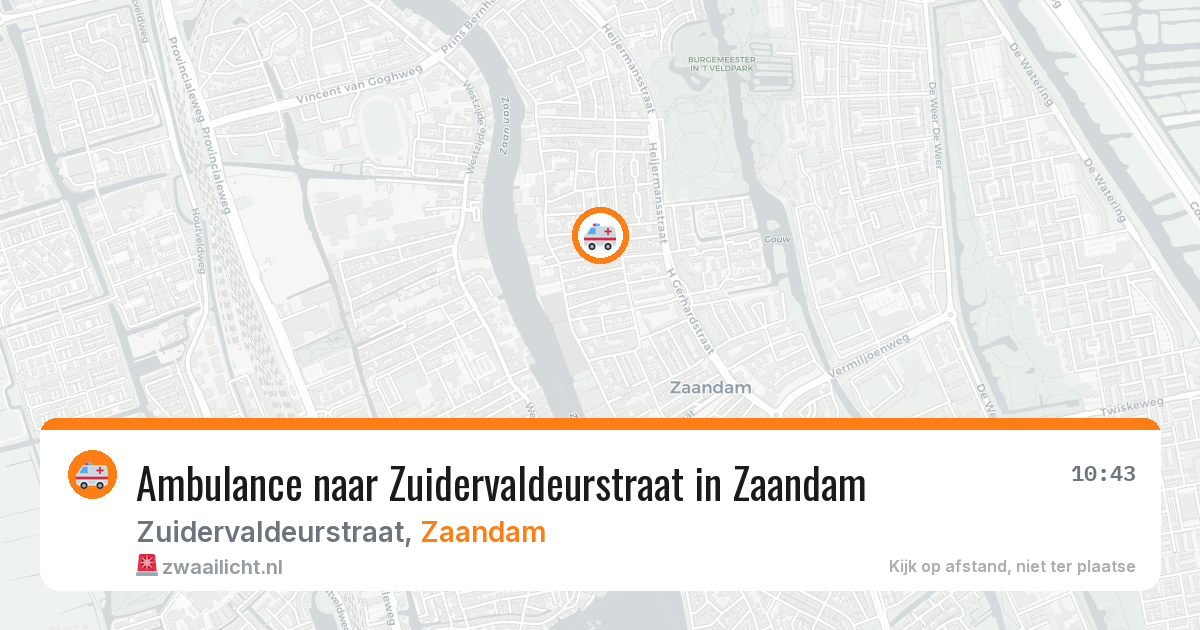 Ambulance naar Zuidervaldeurstraat in Zaandam — 20 mrt 2026