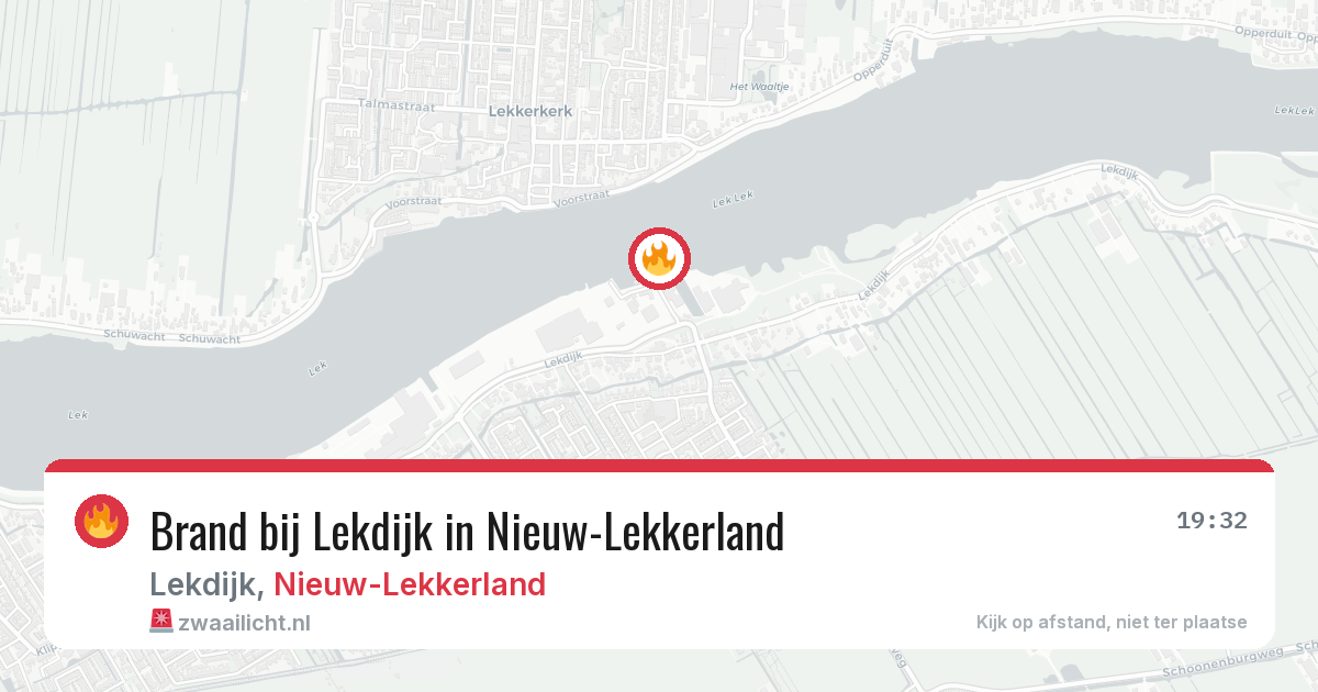 Brand bij Lekdijk in Nieuw-Lekkerland — 15 apr 2026