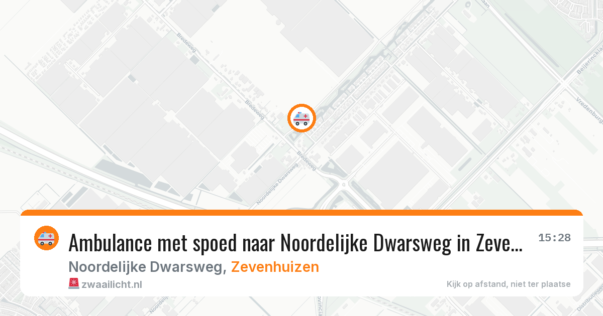 Ambulance met spoed naar Noordelijke Dwarsweg in Zevenhuizen — 21 jun 2026