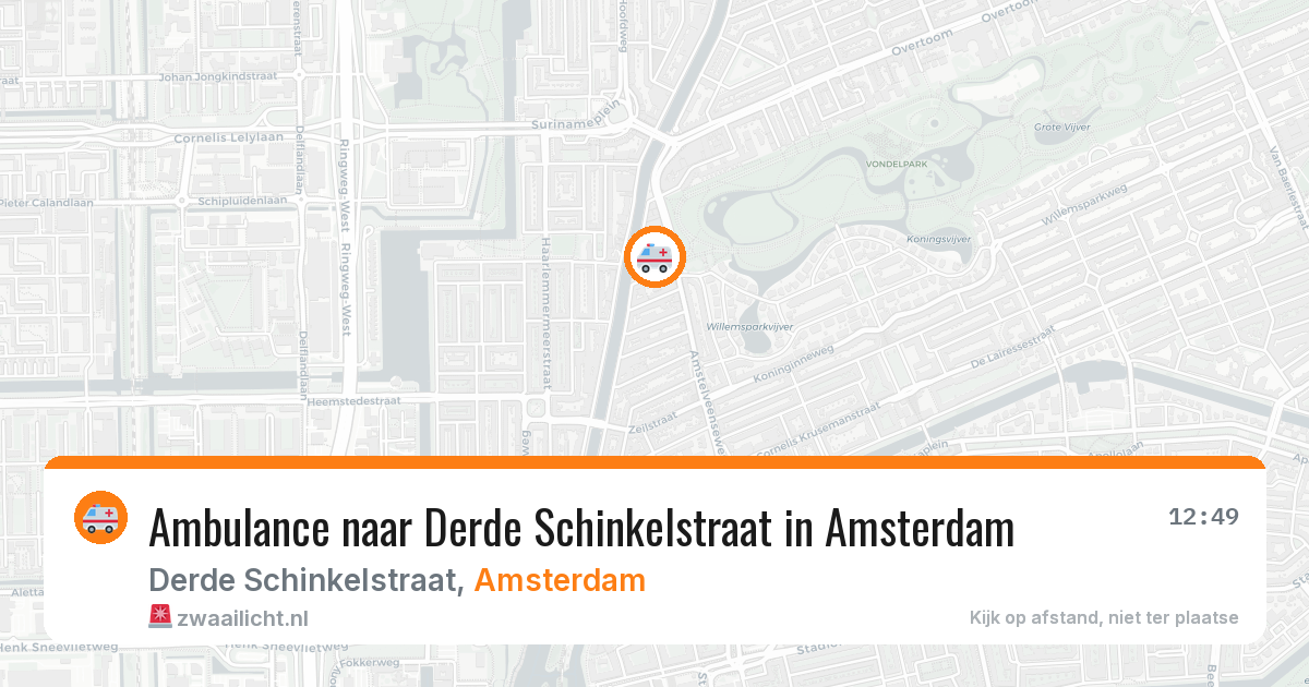 Ambulance naar Derde Schinkelstraat in Amsterdam — 27 apr 2026