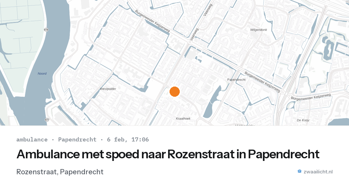 Ambulance met spoed naar Rozenstraat in Papendrecht — 6 feb 2026