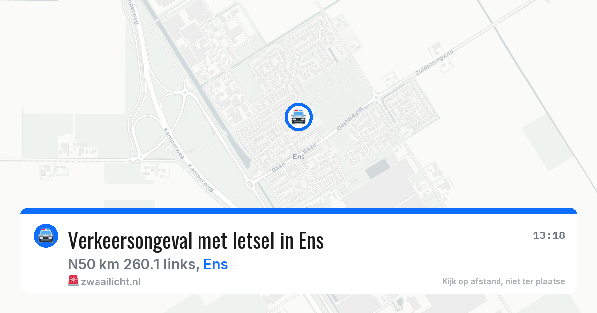 Verkeersongeval met letsel in Ens — 15 jun 2026