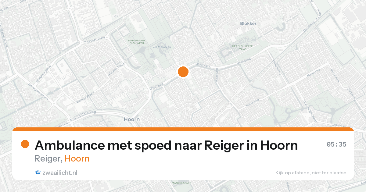 Ambulance met spoed naar Reiger in Hoorn — 18 aug 2026