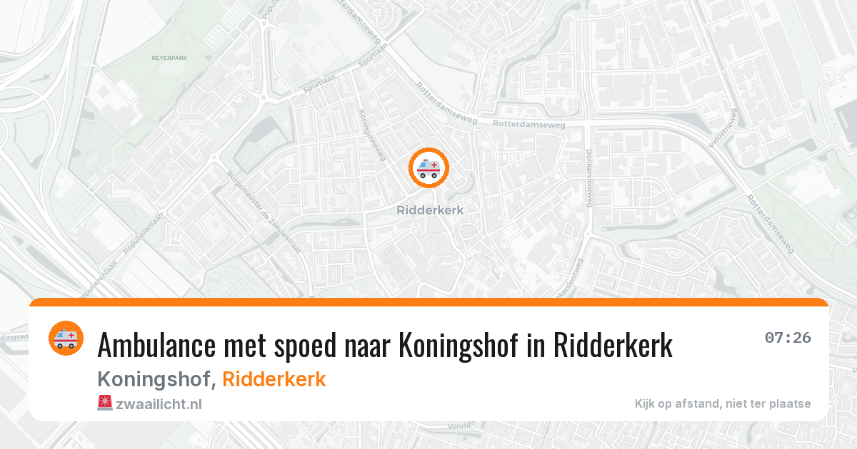 Ambulance met spoed naar Koningshof in Ridderkerk — 9 feb 2026