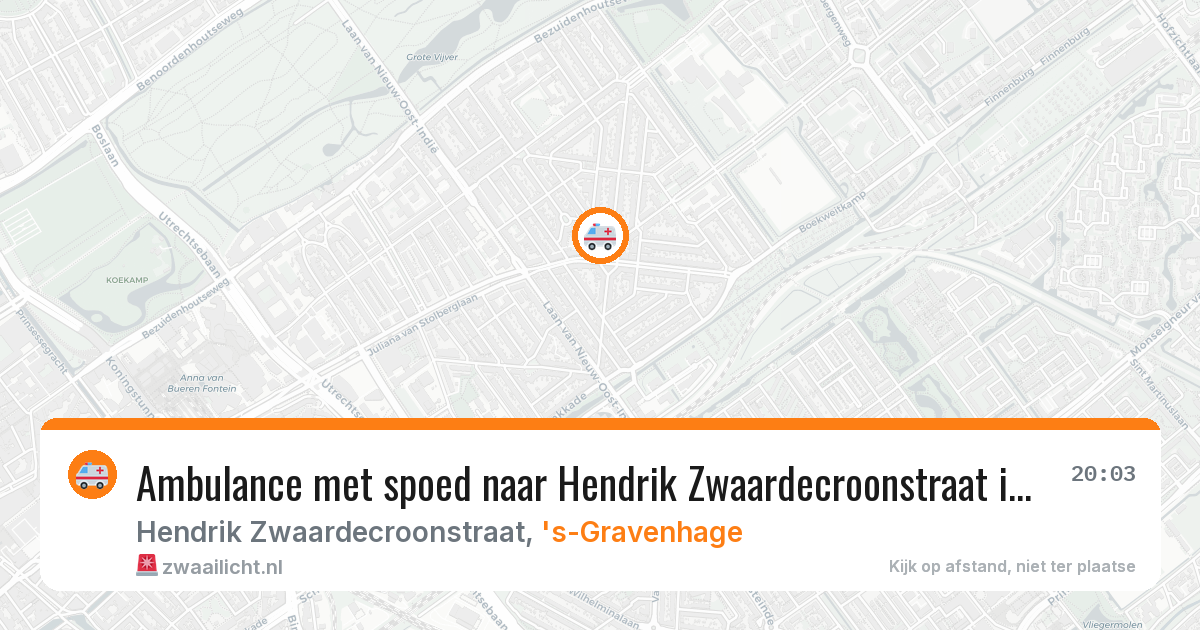 Ambulance met spoed naar Hendrik Zwaardecroonstraat in 's-Gravenhage — 25 apr 2026