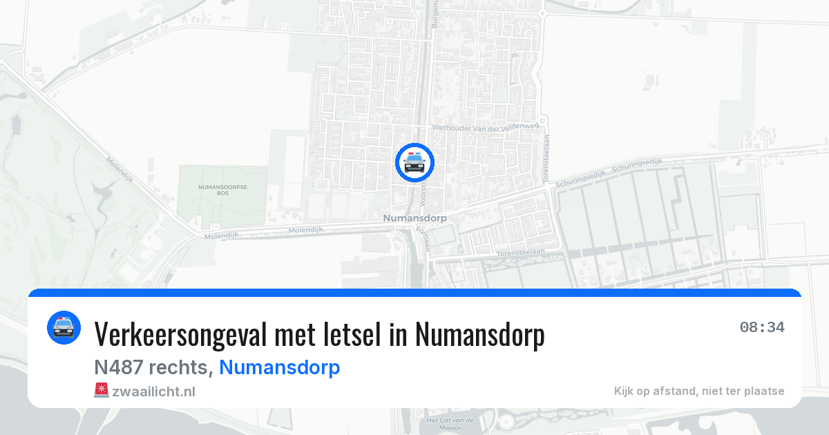 Verkeersongeval met letsel in Numansdorp — 21 feb 2026