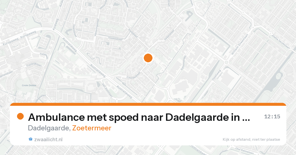 Ambulance met spoed naar Dadelgaarde in Zoetermeer — 16 aug 2026