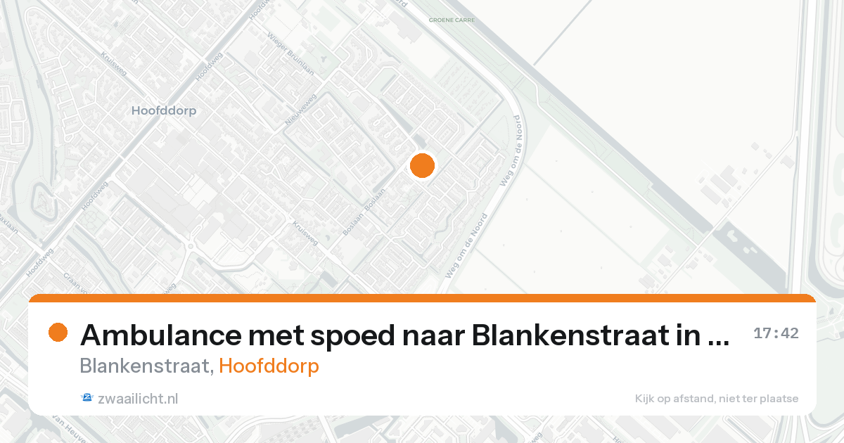 Ambulance met spoed naar Blankenstraat in Hoofddorp — 22 aug 2026