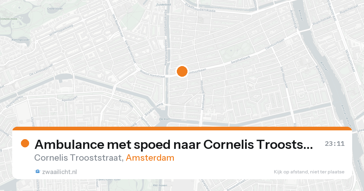 Ambulance met spoed naar Cornelis Trooststraat in Amsterdam — 20 aug 2026