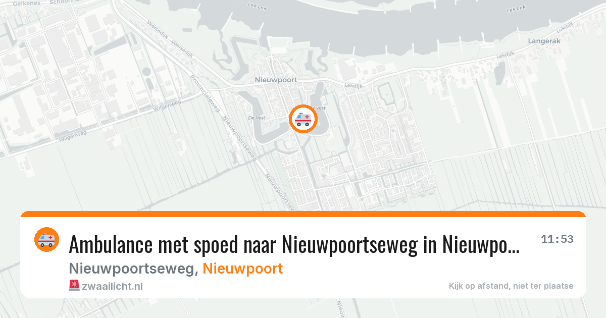 Ambulance met spoed naar Nieuwpoortseweg in Nieuwpoort — 27 mrt 2026