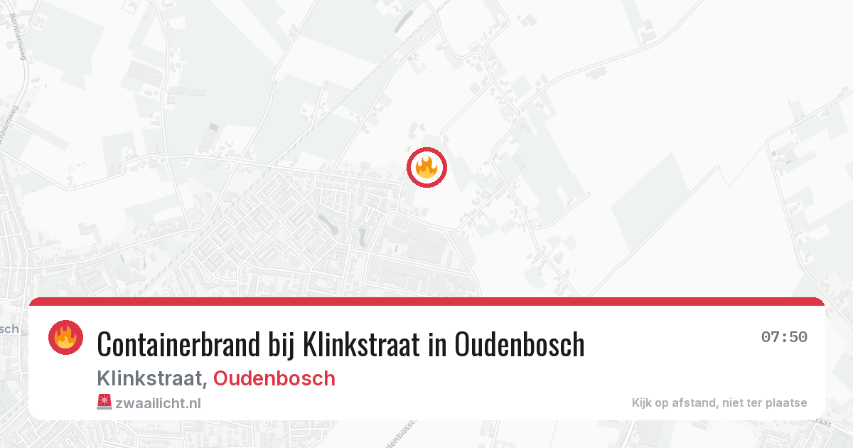 Containerbrand bij Klinkstraat in Oudenbosch — 23 jun 2026