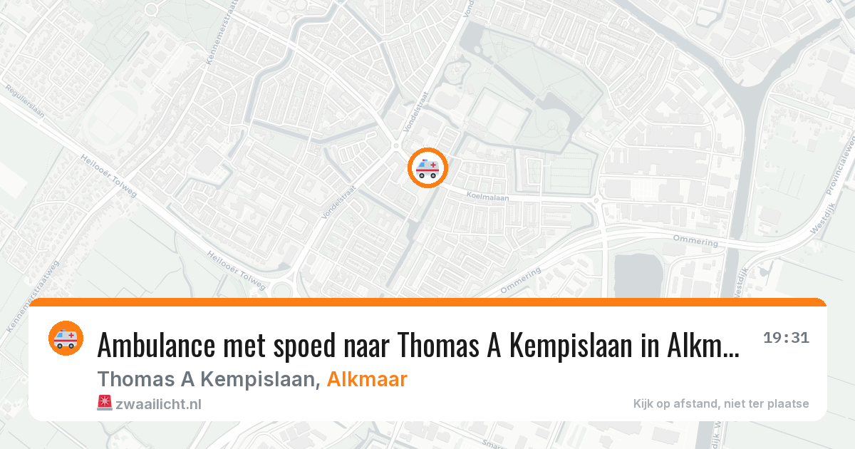 Ambulance met spoed naar Thomas A Kempislaan in Alkmaar — 5 jul 2026