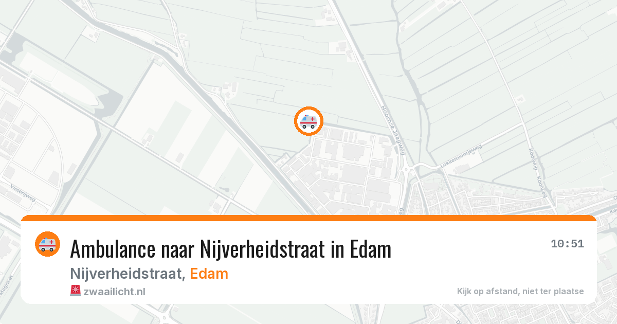 Ambulance naar Nijverheidstraat in Edam — 23 mrt 2026