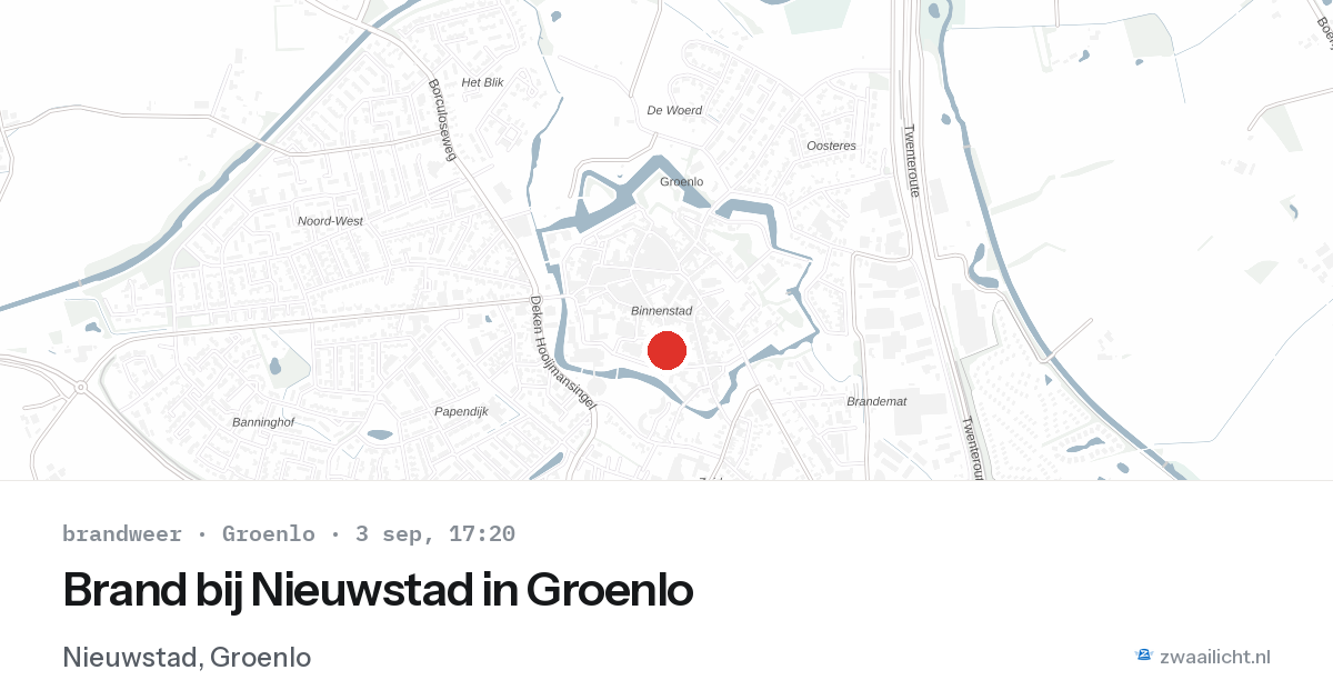 Brand bij Nieuwstad in Groenlo — 3 sep 2026