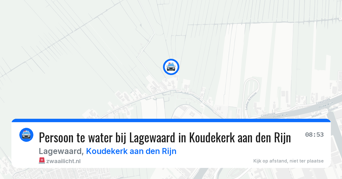 Persoon te water bij Lagewaard in Koudekerk aan den Rijn — 28 jul 2026
