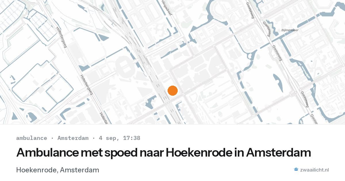 Ambulance met spoed naar Hoekenrode in Amsterdam — 4 sep 2026