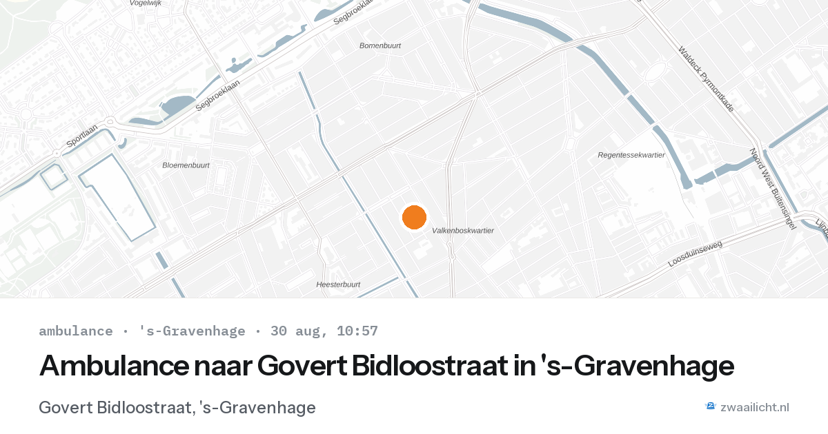 Ambulance naar Govert Bidloostraat in 's-Gravenhage — 30 aug 2026