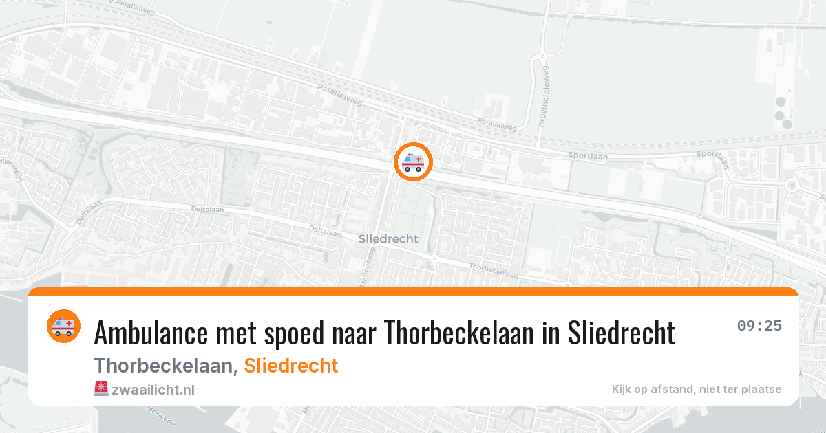 Ambulance met spoed naar Thorbeckelaan in Sliedrecht — 25 jun 2026