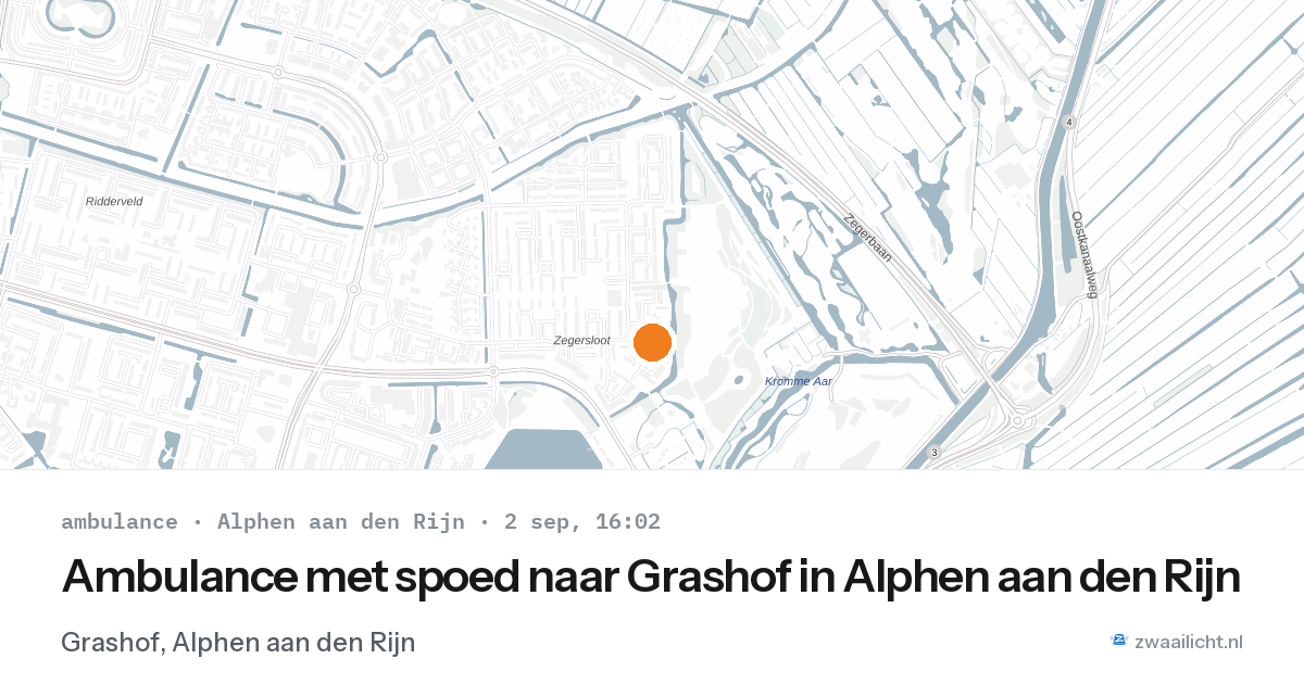 Ambulance met spoed naar Grashof in Alphen aan den Rijn — 2 sep 2026