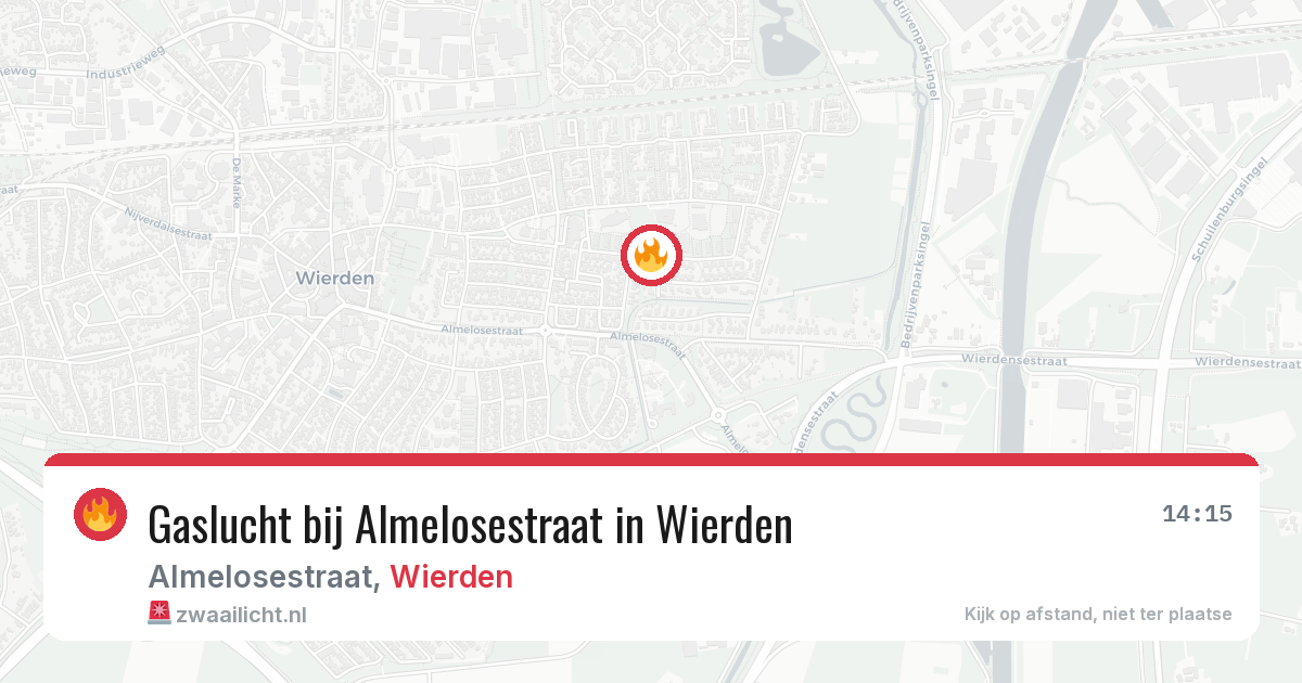Gaslucht bij Almelosestraat in Wierden — 12 aug 2026