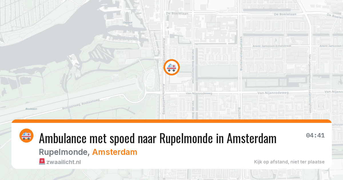 Ambulance met spoed naar Rupelmonde in Amsterdam — 10 aug 2026