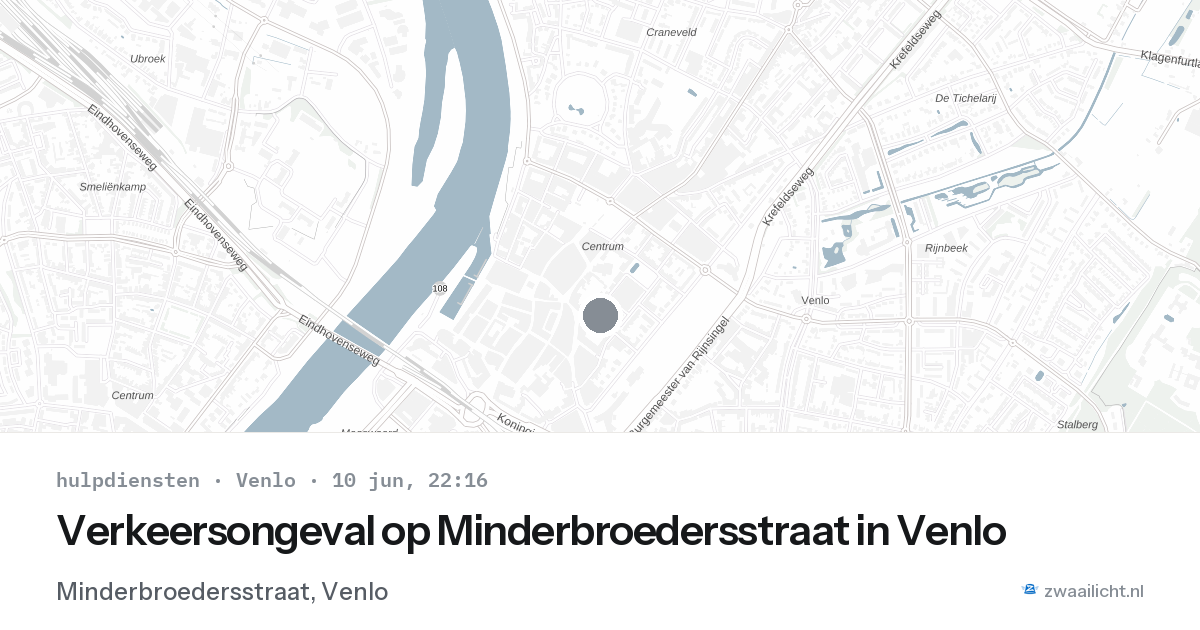 Verkeersongeval op Minderbroedersstraat in Venlo — 10 jun 2026