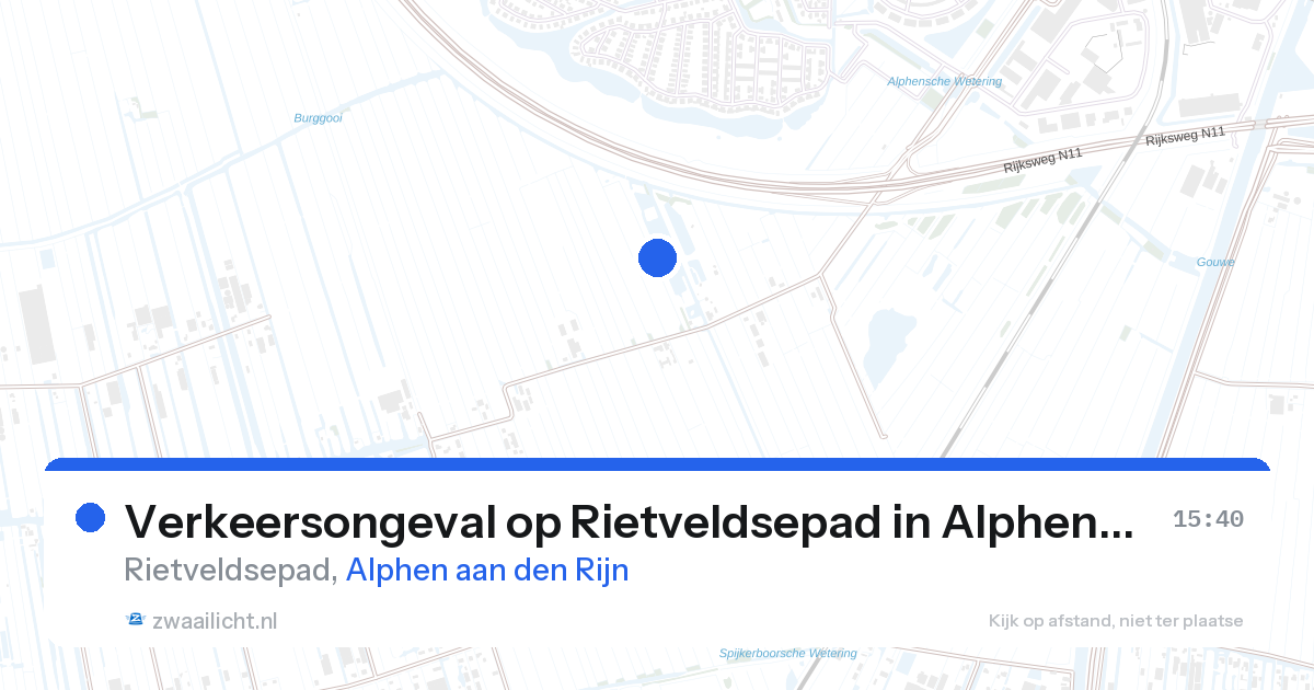 Verkeersongeval op Rietveldsepad in Alphen aan den Rijn — 19 apr 2026