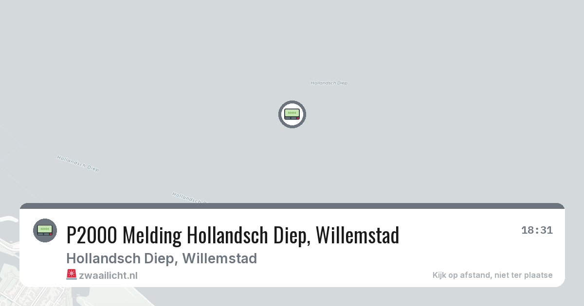 P2000 Melding Hollandsch Diep, Willemstad — 29 jul 2026