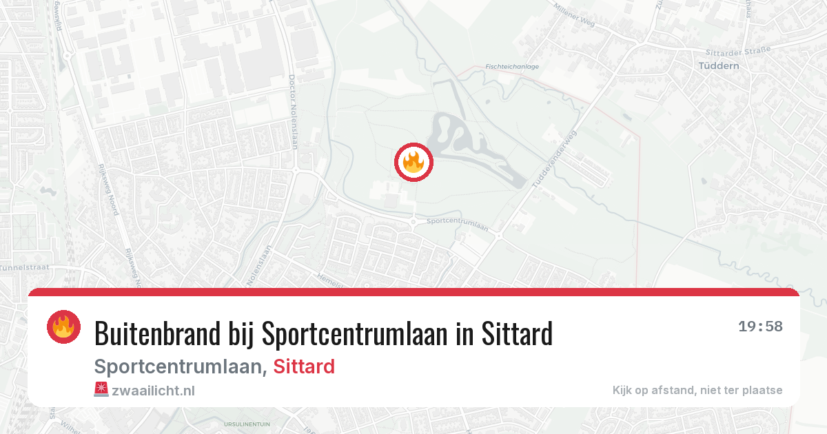Buitenbrand bij Sportcentrumlaan in Sittard — 29 mei 2026