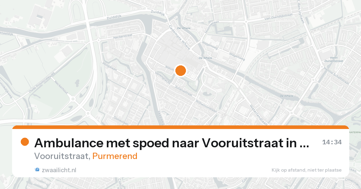 Ambulance met spoed naar Vooruitstraat in Purmerend — 3 jun 2026